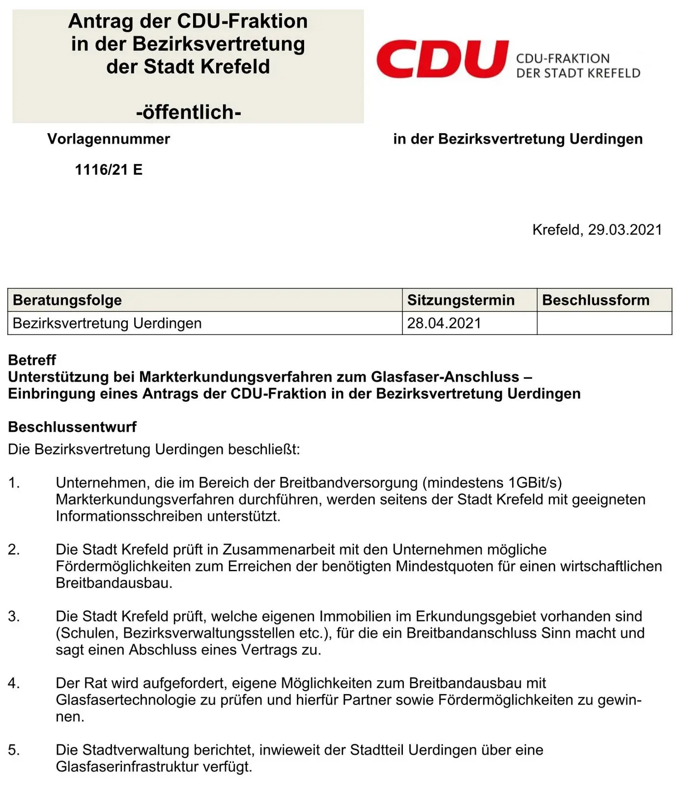 29.03.2021: Unterstützung bei Markterkundungsverfahren zum Glasfaser-Anschluss