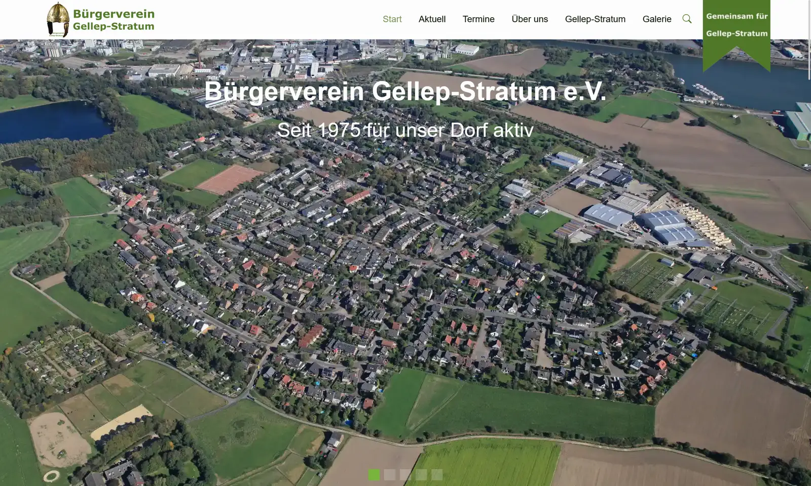 Screenshot von der Webseite "Bürgerverein Gellep-Stratum"