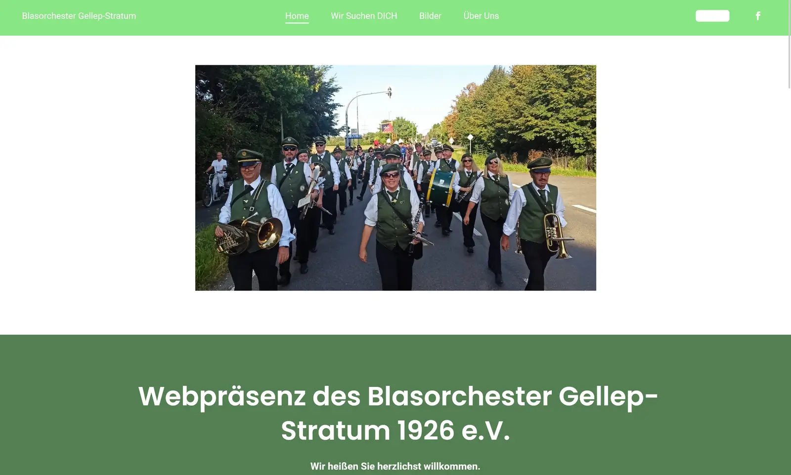 Screenshot von der Webseite "Orchester Stratum"