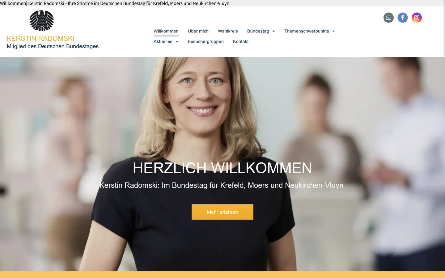 Screenshot von der Webseite "Kerstin Radomski"