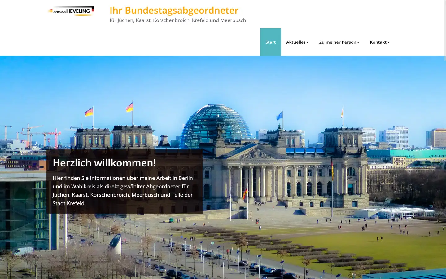 Screenshot von der Webseite "Ansgar Heveling"