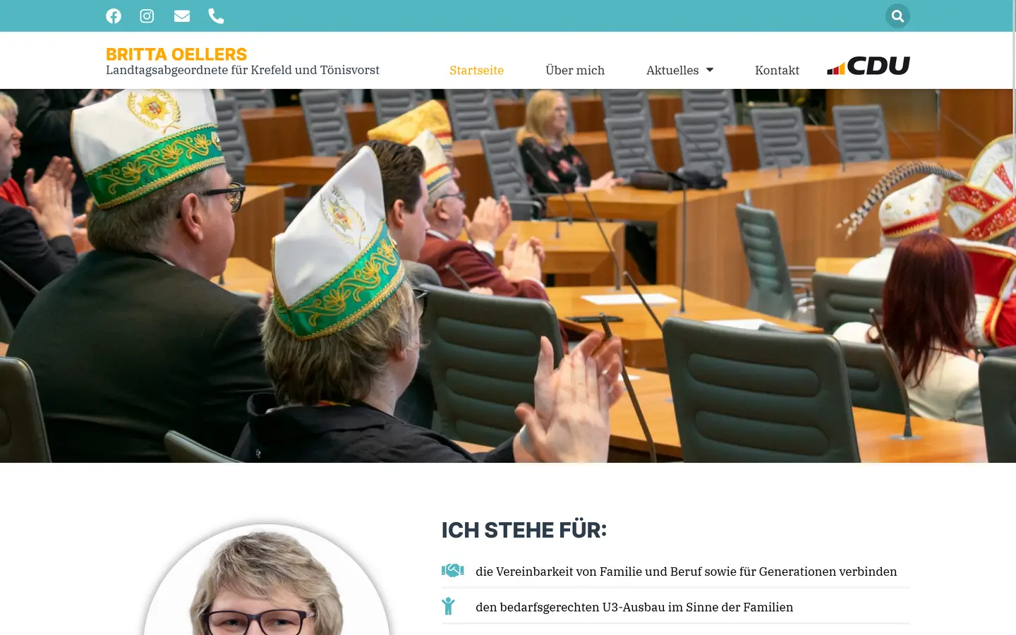 Screenshot von der Webseite "Britta Oellers"