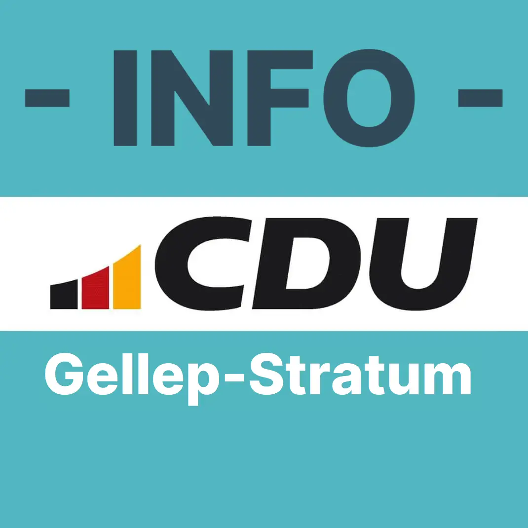 Das Logo der DCU Gellep-Stratum, mit Datum der Kommunalwahl im September 2020